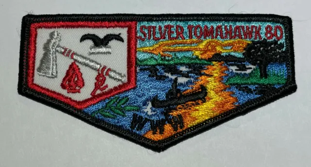 OA Lodge 80 Silver Tomahawk Flap Boy Scout TK8