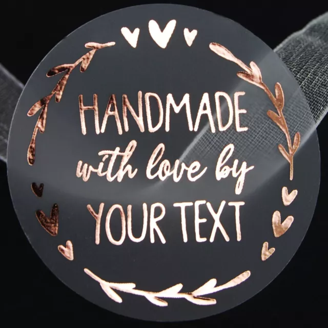 Etichette adesive Fatto a mano con Amore personalizzate testo