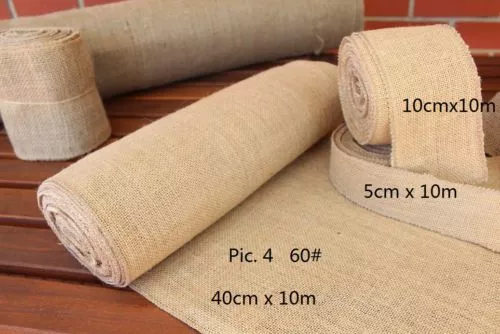 40CM X 10M Hessian Jute Burlap Roll Vintage Wedding Decoration Table Runner