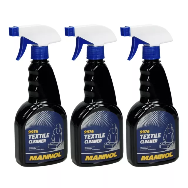 3x Mannol 9976 Detergente tessile 500ml tessuti tappezzeria detersivo pulizia