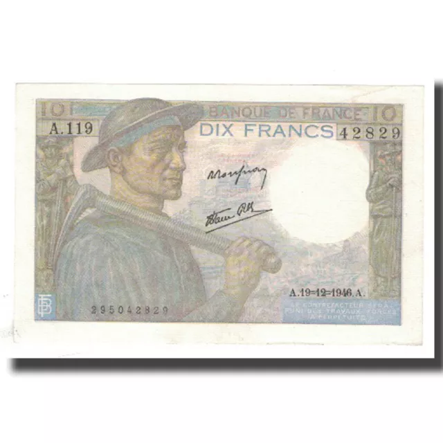[#140145] France, 10 Francs, Mineur, 1946, 1946-12-19, AU, Fayette:8.16, KM:99,