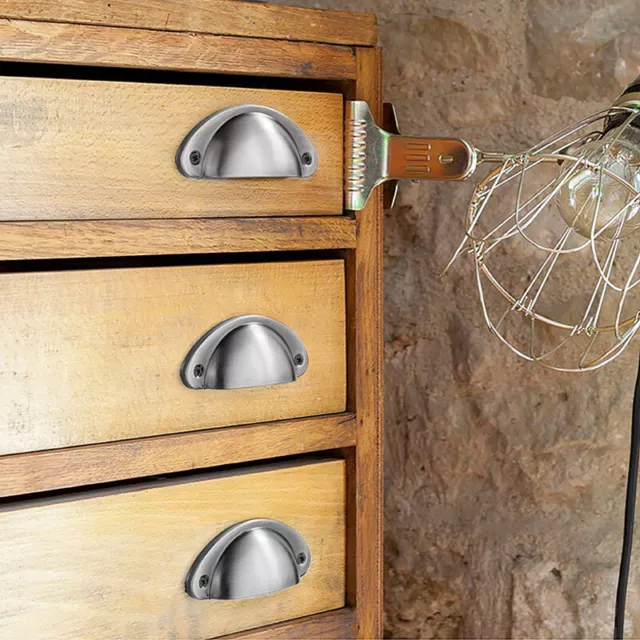 12PC Cup Pull Shell Handles Half Moon Kitchen Cupboard Cabinet Door Drawer Knobs