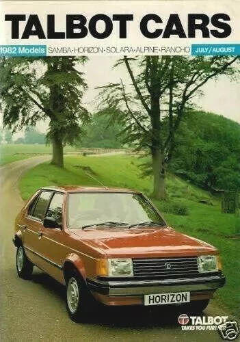 Talbot Cars July-August 1982 UK Brochure Samba Horizon Alpine Solara Rancho
