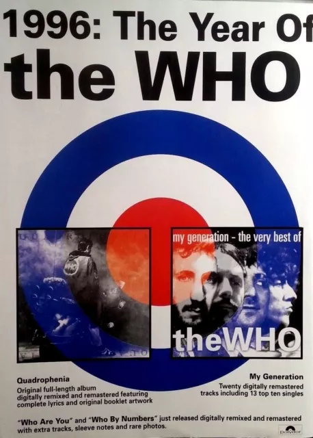 The Who Advert Poster 1996 The Year Of The Who  Not Reprint Very Rare