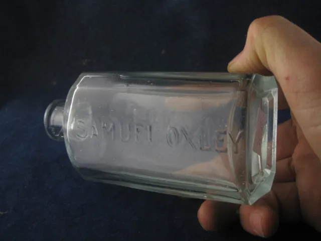 54539 Old Vintage Antique Glass Bottle Chemist Medicine Cure London Oxley
