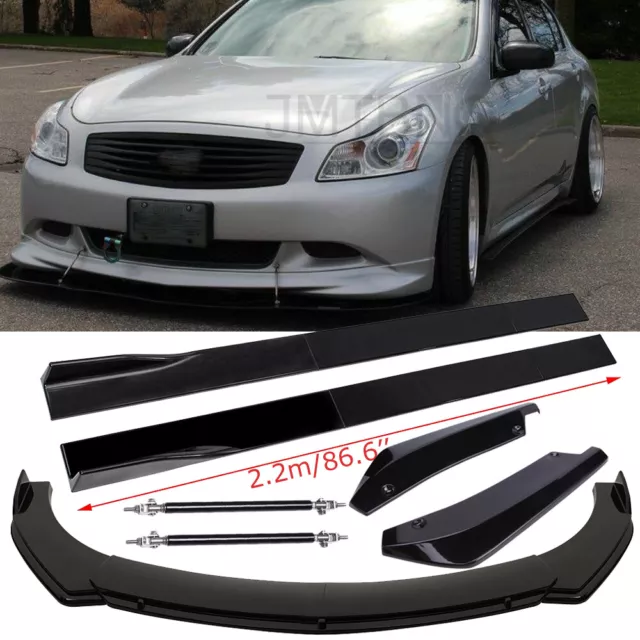 For Infiniti G37 G35 Car Front Bumper Lip Spoiler Rear Side Skirt Splitter Kit