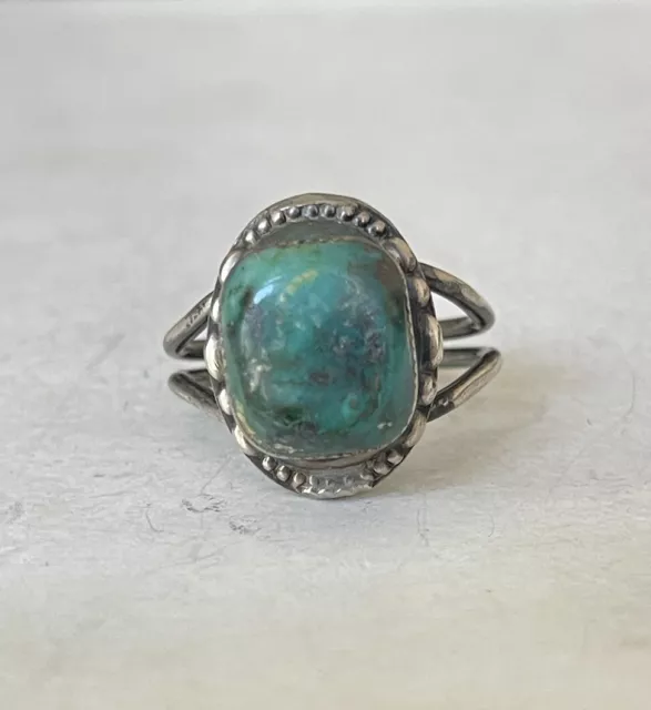 VINTAGE OLD PAWN Navajo Native American Rope Turquoise Sterling Silver ...