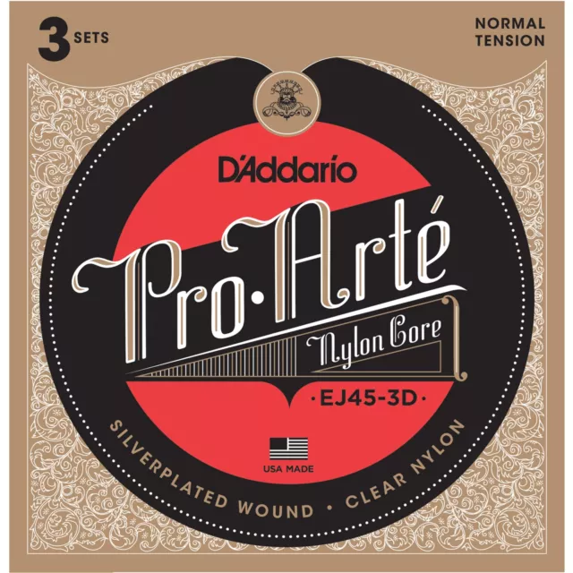 D'Addario K-Git.Saiten Pro Arte EJ45-3D Silverplated, Normal, 3er Set