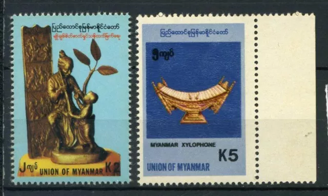Myanmar 1992 Mi. 309,341 Nuovo ** 100% Arte scultura strumento musicale