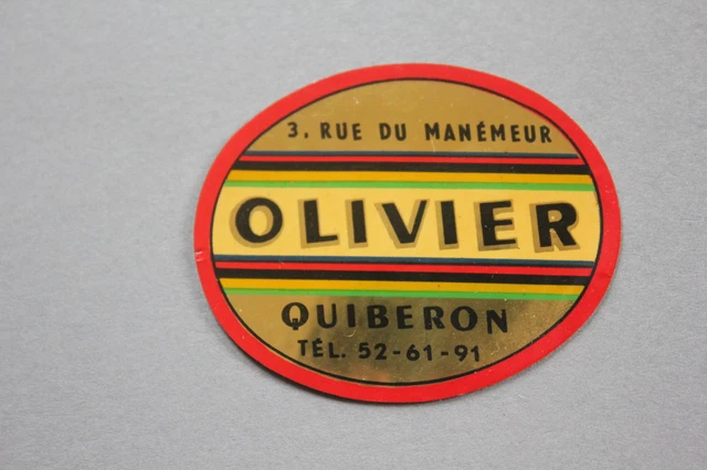 NO Ancien autocollant OLIVIER concessionnaire 3 rue manémeur Quiberon cycle moto