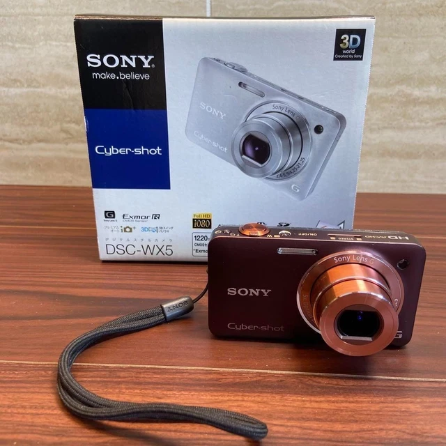 SONY CYBER-SHOT DSC-WX5 Digital Camera Brown with Charger