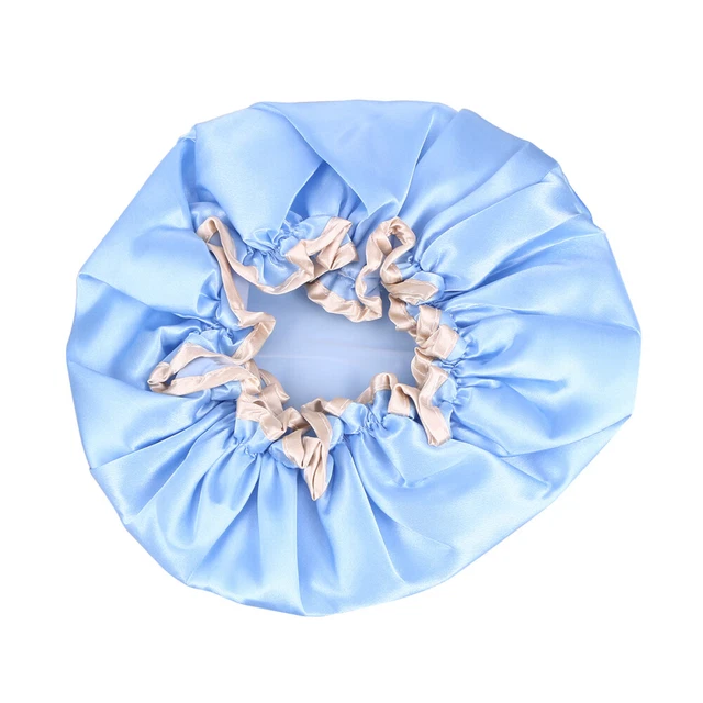 1pz doccia addensata doppio strato impermeabile doccia elastica per uomo donna (blu)