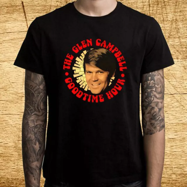 The Glen Campbell Goodtime Hour TV Show Men's Black T-Shirt Size S-5XL