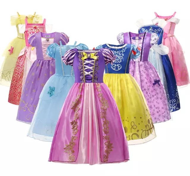 Kids Girls Princess Dress Up Fancy Costume Cosplay Outfit Christmas Gift Party