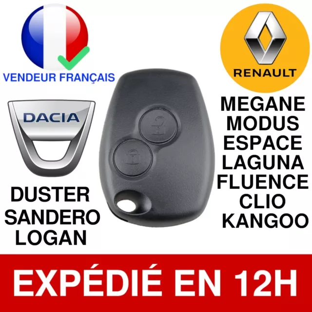 1x Coque de Clef 2 Boutons - Renault Trafic III Master III Kangoo Twingo  III Dacia Logan II Sandero II Duster Dokker