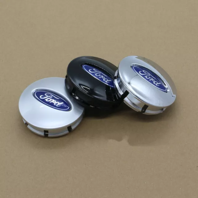 4Pcs Hub Caps Wheel Centre Caps Car Rim Badge Cover 65MM Silver Black For Ford