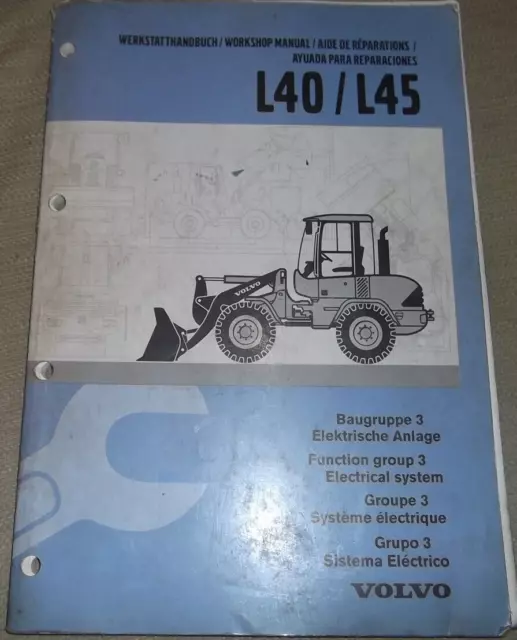 Volvo L40 L45 Ruota Carico Elettrico Sistema Servizio Shop Riparazione Manuale