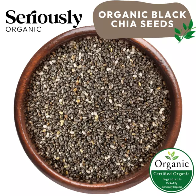 Organic Black Chia Seeds : Omega 3 : Weight Loss : Energy : Stamina : Superfood