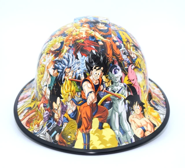 Wide Brim Hard Hat Hydro Dipped in  Anime Bomb Dragon Ball w/Brim Guard