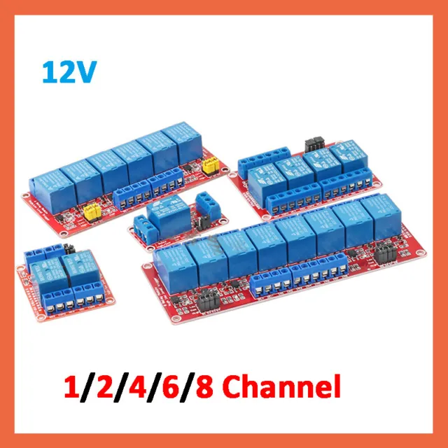 12V 1,2,4,6,8 Channel Relay Board Module For Raspberry Pi PIC Optocoupler