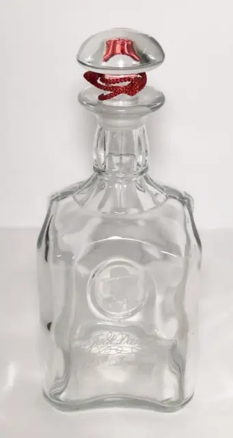 Jack Daniels 125th Anniversary Etched Empty Decanter 1 Liter Bottle With Stopper