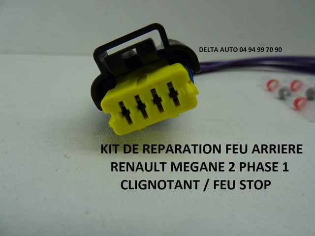 Kit Réparation Faisceau Feu Arrière Pour Renault Megane 2 Phase 2 - Prise Connecteur 5 Broches, Platine Ampoule