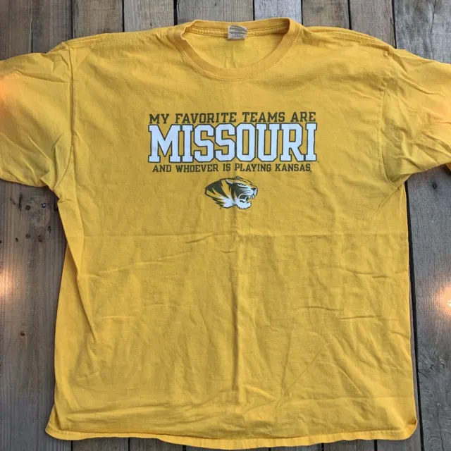 Il Mio Preferito Squadre Are Missouri Chi Giocando Kansas Uomo T-Shirt Misura XL