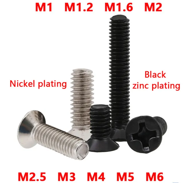 Pozi Countersunk Machine Screws Zinc Plated Black Posi Bolts M1 M2 M3- M6 Din965