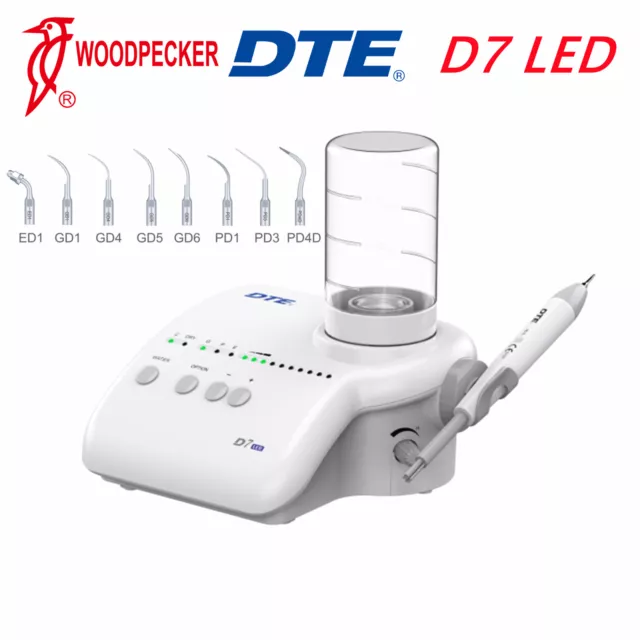 Woodpecker DTE D7 LED Dental Ultrasonic Piezo Scaler HD-7L Handpiece GD1 GD4 PD1