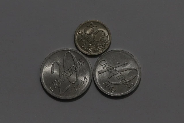 🧭 🇧🇷 Brazil 1965 COIN SET ALL HIGH GRADE B58 #20 SS27