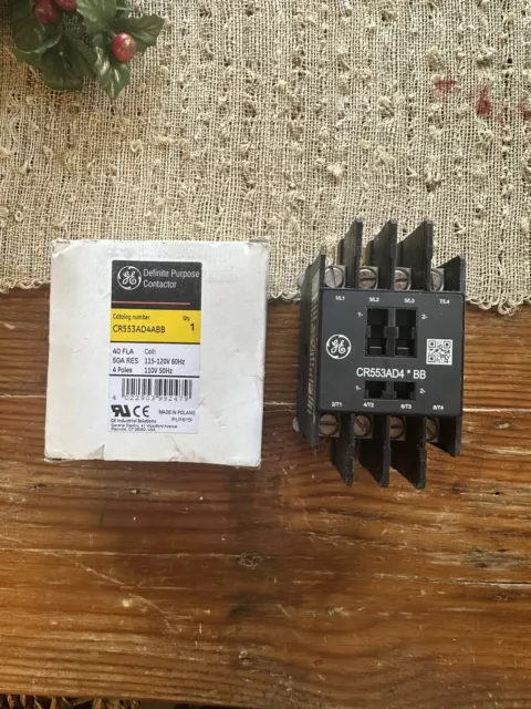 GE Definite Purpose Contactor CR553AD4ABB 50 AMP 4 Pole