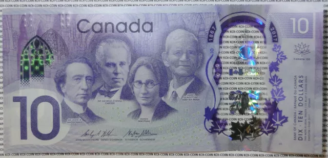 Gem UNC Canada $10 2017 commemorative Canada 150 polymer bill Bank Notes