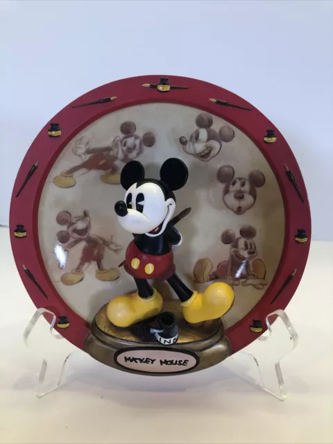 Bradford Exchange Mickey Mouse From The Drawing Board 3D Plate 1998