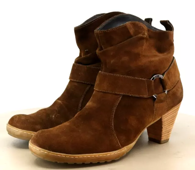 Paul Green Women's Heeled Booties Boots Size UK 5 US 7.5 Suede Brown