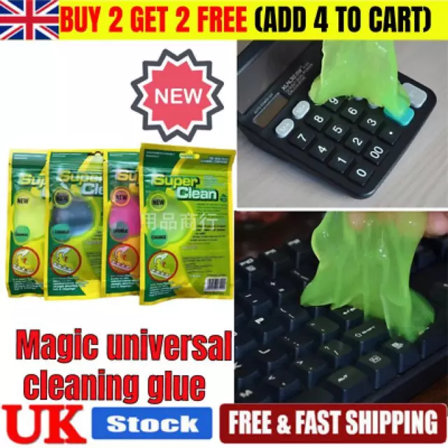 Super Clean Keyboard Cleaner Dust Dirt Remover Car NEW Magic Gel Putty - Green~