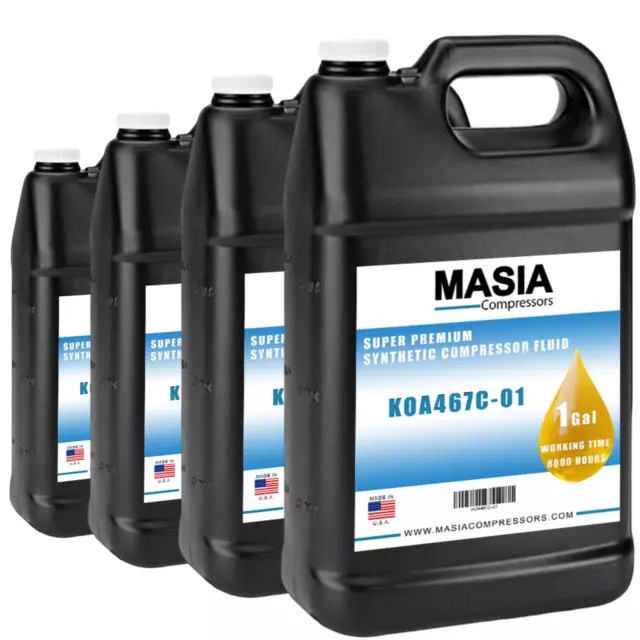 KOA467C PAO Synthetic Oil Compressor 8000H Atlas Copco Kaeser. 4 Jug 1 Gal Case