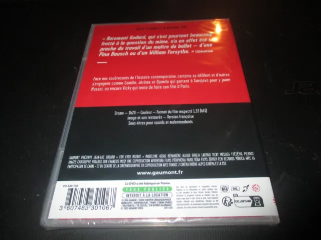 DVD NEUF "FOR EVER MOZART" Madeleine ASSAS, Berangere ALLAUX / Jean-Luc GODARD 2