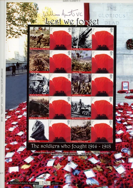 Lest we Forget Smilers sheet signed Corporal Bill 'Willie' Apiata VC