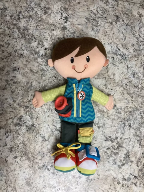 Playskool Learn To Dress Doll Boy Teach Tying, Zipping, Buttoning and More