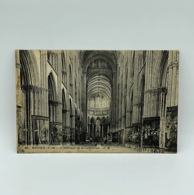 ANTIQUE POSTCARD 42 - ROUEN (S-Int). - Intérieur de la Cathédrale. - C. M.