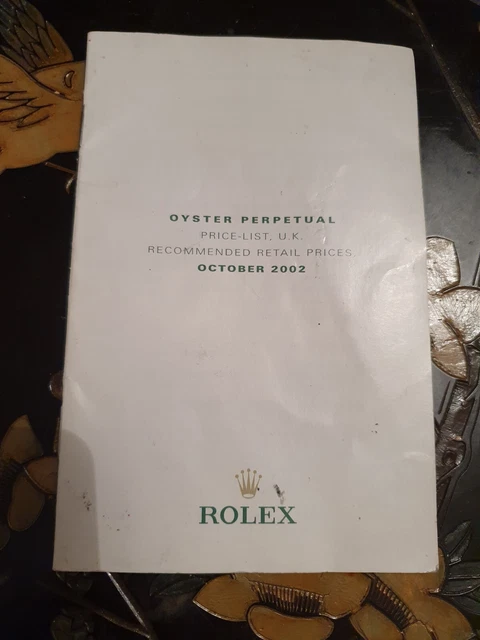 rolex 2002 price list
