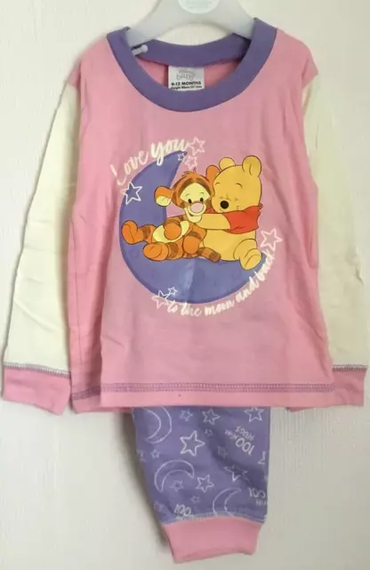 Disney Winnie the Pooh Baby Girl Pink Pyjamas 9-12 12-18 18-24 month 100% Cotton