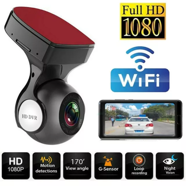 170° WiFi Dash Cam Recorder Car Camera HD 1080P Car DVR Vehicle Video G-Sensor