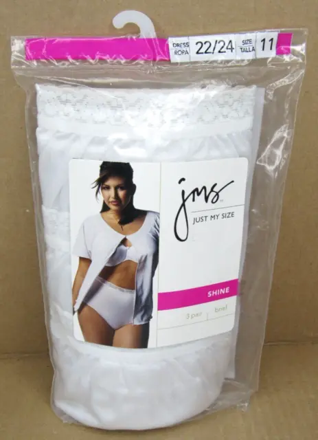 VTG JUST MY Size 3 Pack Womens Briefs 100% Nylon Size 11 White Lace Shine  2004 $36.97 - PicClick