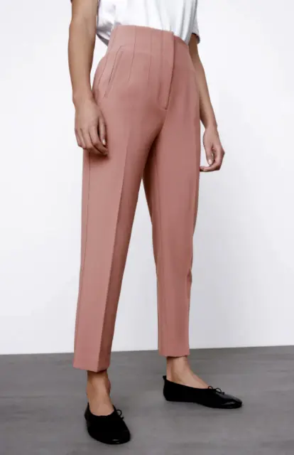 ZARA WOMAN NWT High-Waisted Pants Dusty Pink Marsala 9929/032 7901/432 Xs S  $49.99 - PicClick