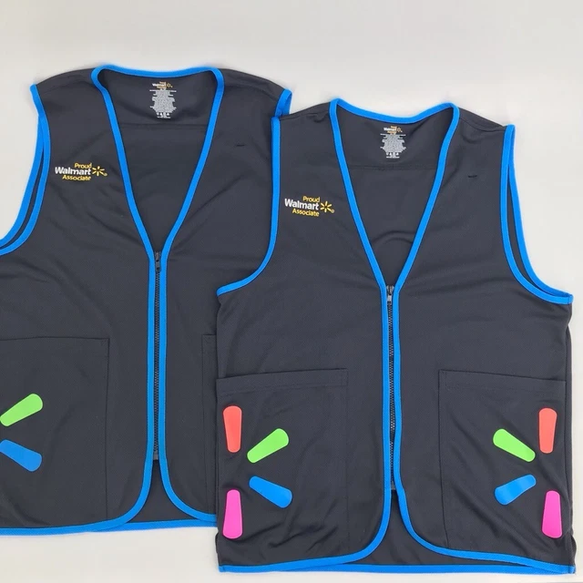 Lot Of 2 Proud Walmart Associate Vest Recycled Polyester Zip Pockets Adult Small