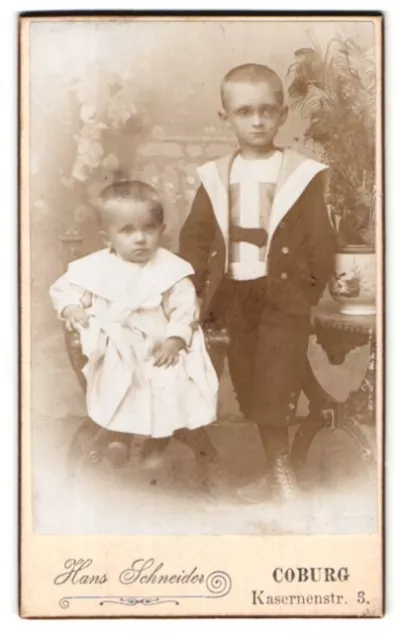Fotografie Hans Schneider, Coburg, Kasernenstraße 3, Zwei Kinder mit großem Kop