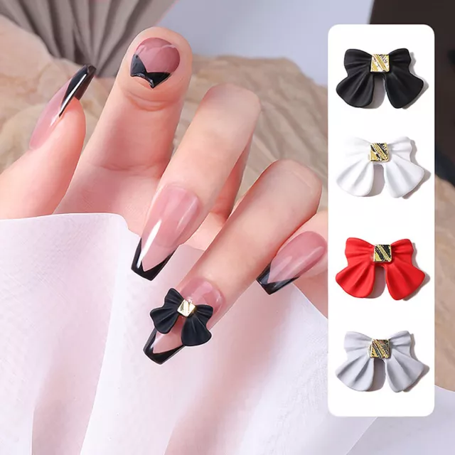 2pcs Bows Nail Art Charms 3D Bowknot Ribbon Nail Decor Parts DIY Resin Manucure