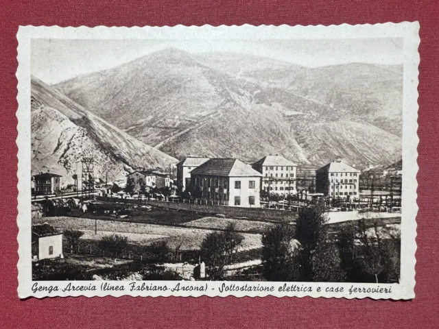 Cartolina - Genga Arcevia - Sottostazione Elettrica e Casa Ferrovieri 1940 ca.