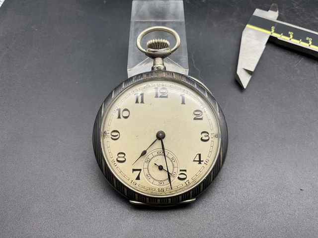Montre De Poche Revue G.T Argent Massif Niellé - Mouvement Mécanique Suisse Ancre - Vintage 1890-1900